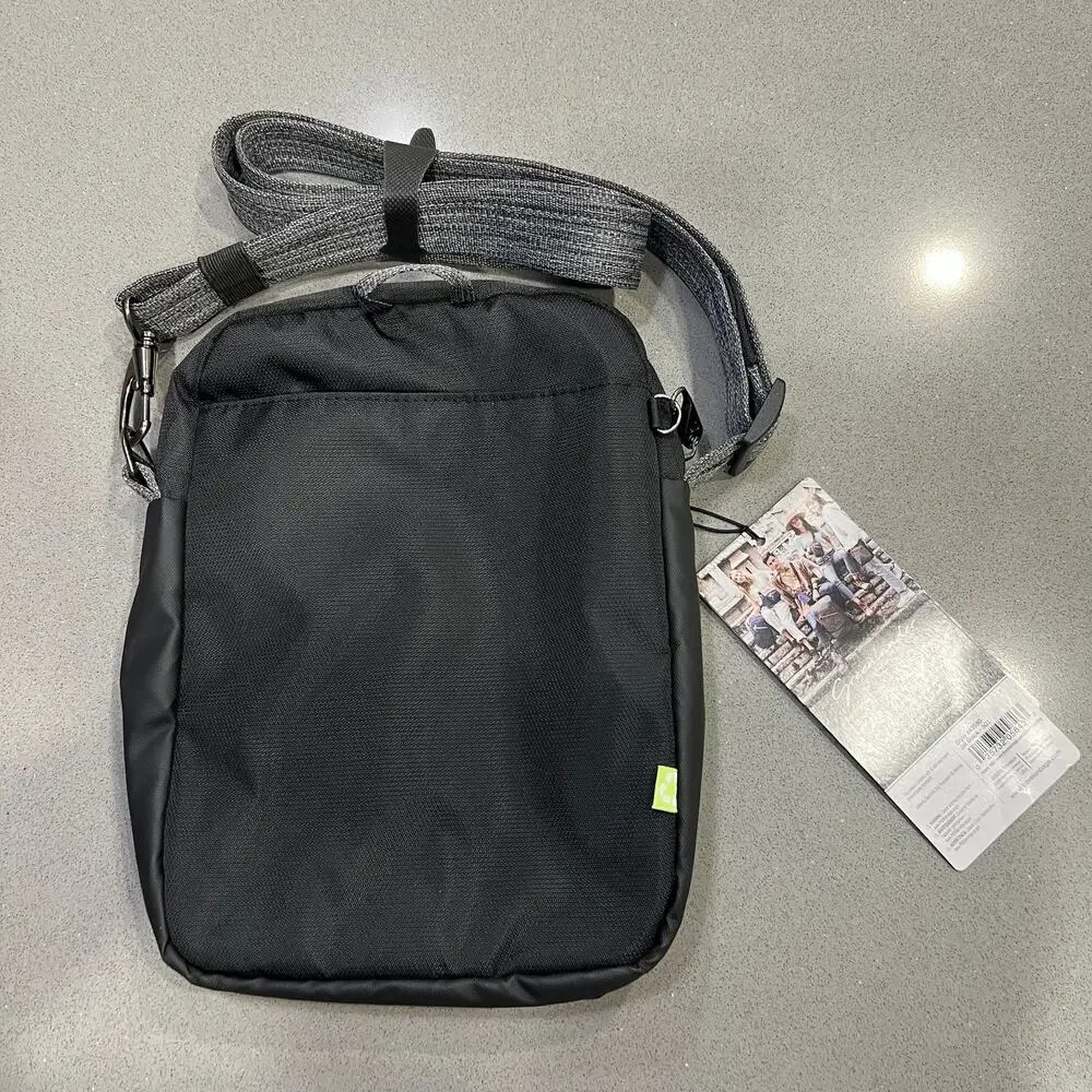 NWT Travelon Greenlander Anti Theft Small Travel Crossbody Bag Purse Black RFID
